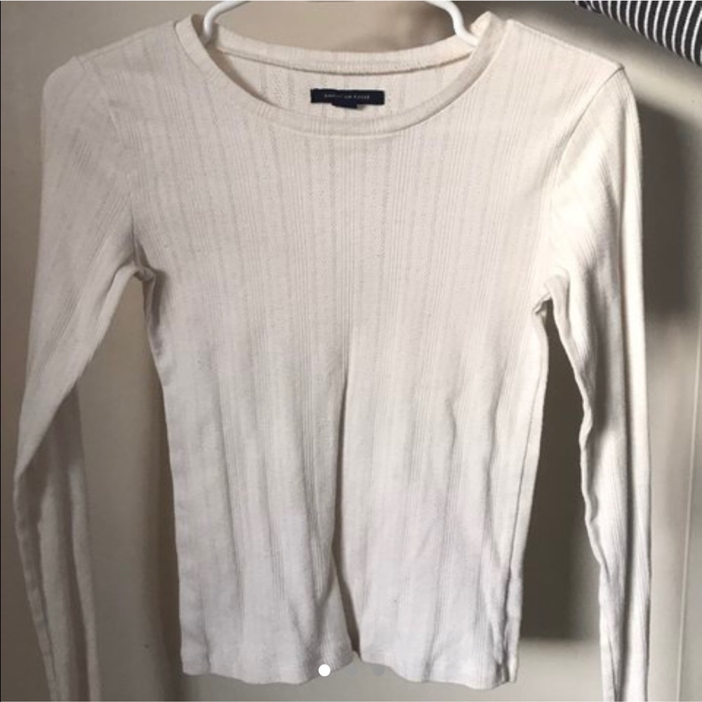 white/creme patterned long sleeve